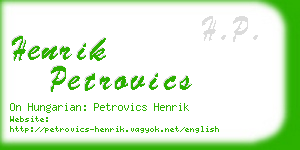 henrik petrovics business card